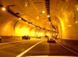 Vehicles driving through tunnel