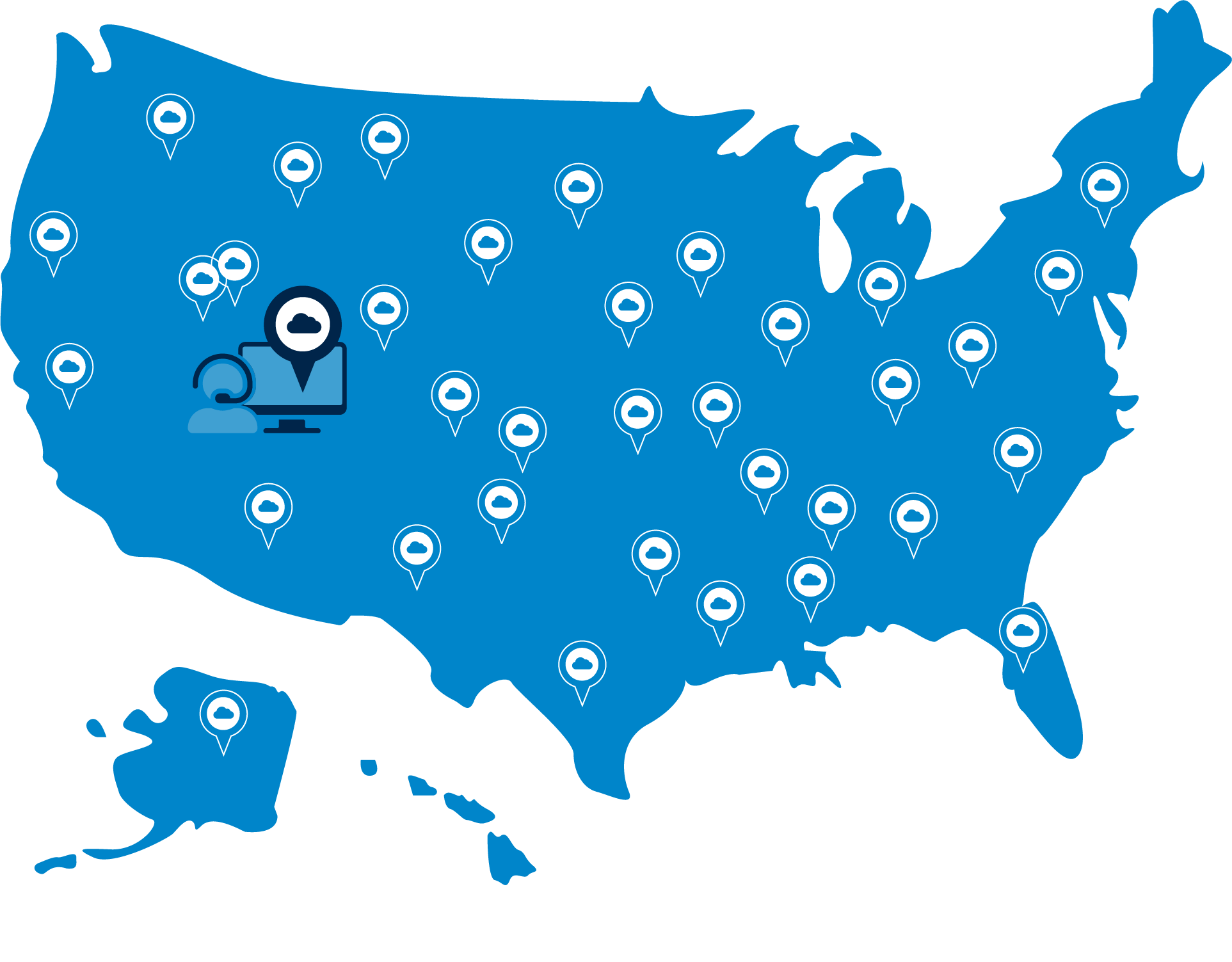 Altusomni Siti MOTOTRBO remoti Mappa USA