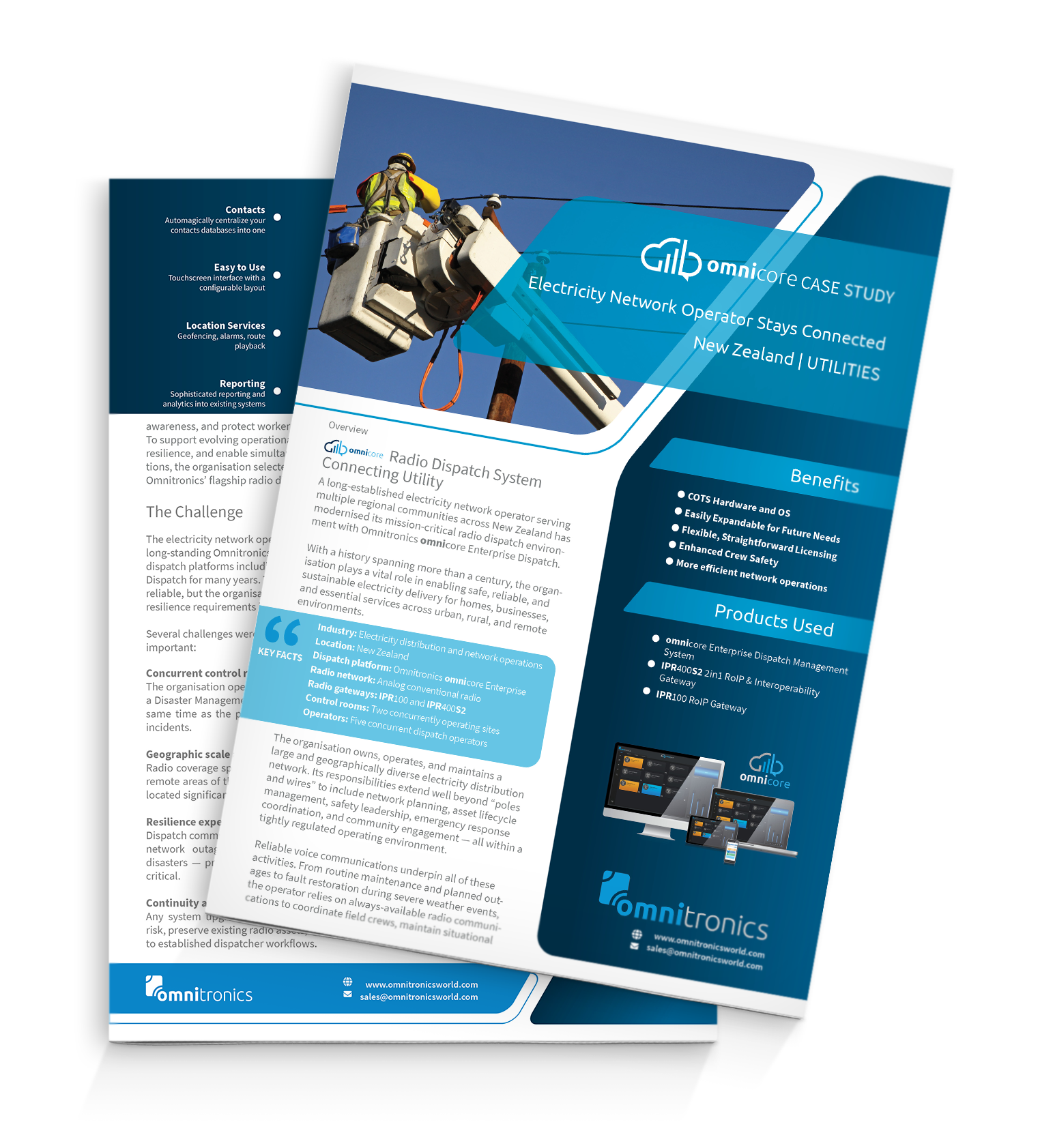 Case Study - Resilient Radio Dispatch for a New Zealand Electricity Network Operator Flyer Stack-Up | Omnitronics